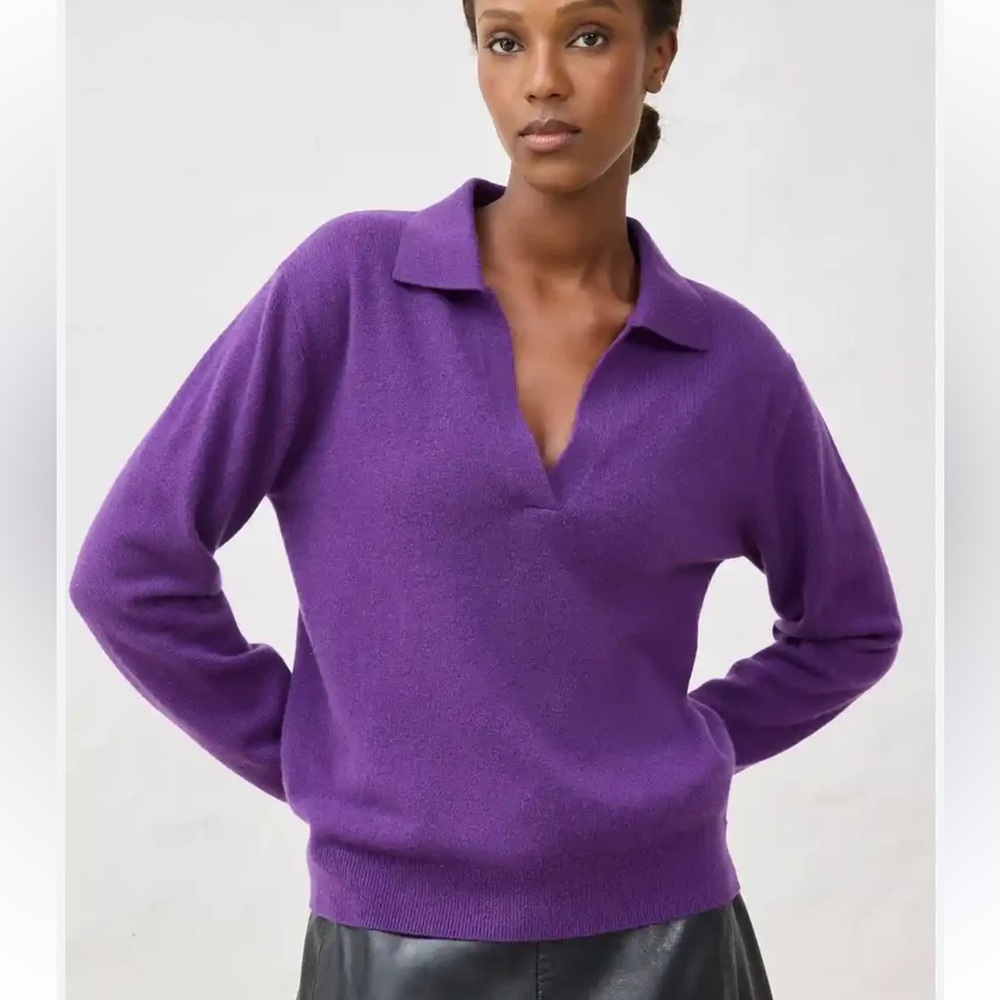 J.crew v neck merino wool knit pullover sweater woman’s purple size small